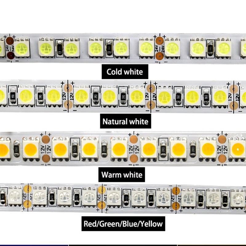 LED灯带 12V高亮5050超密120灯白红蓝绿暖光高亮线条灯5054防水