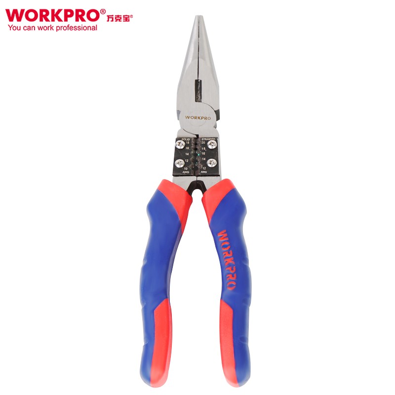 万克宝尖嘴钳8寸钳子尖嘴带剥线钳子多功能电工工具W031221N