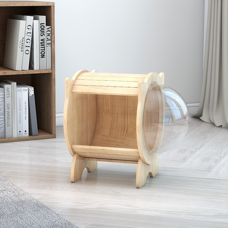 萌助 2024新款多功能猫屋实木猫房子剑麻猫抓垫太空舱猫窝猫抓板