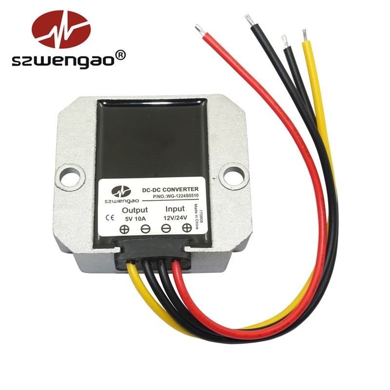 【】50W LED显示屏防水降压电源12V24V转5V10A车载稳压器