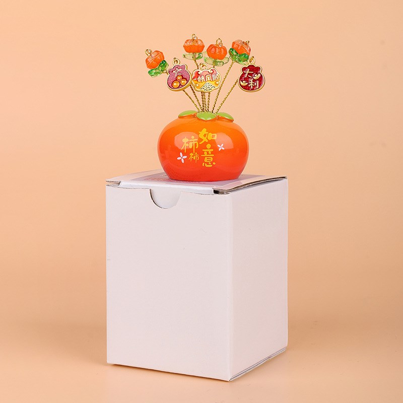 柿子汽车摆件车载中控台装饰品2024新款高档女创意个性网红高级感