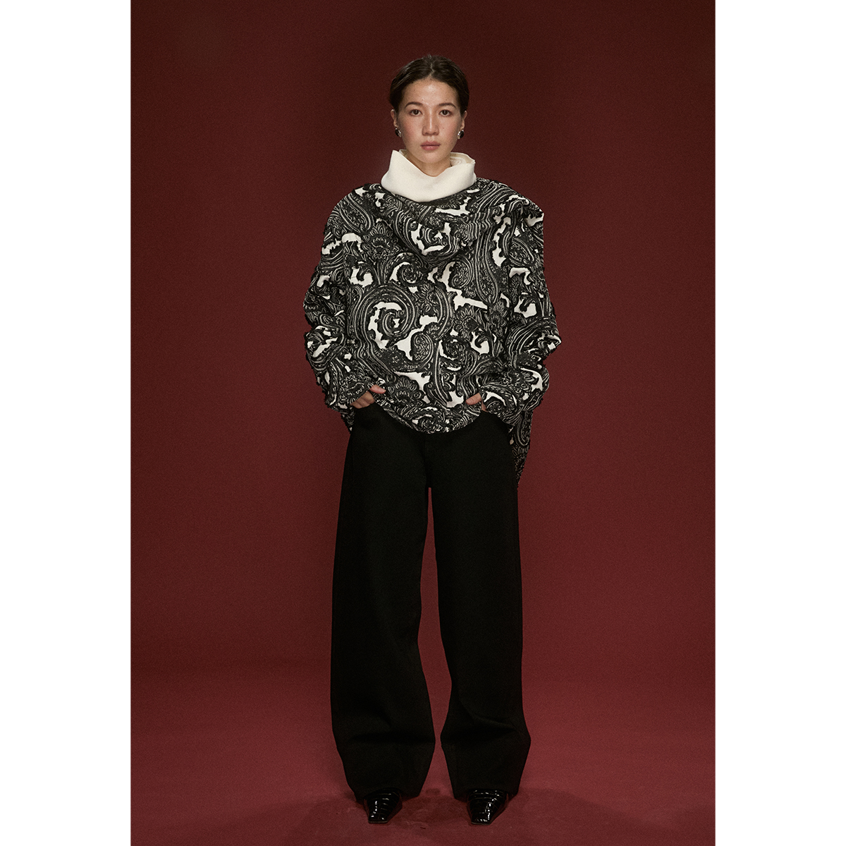 纹样系03InHug/蚕丝腰果上衣