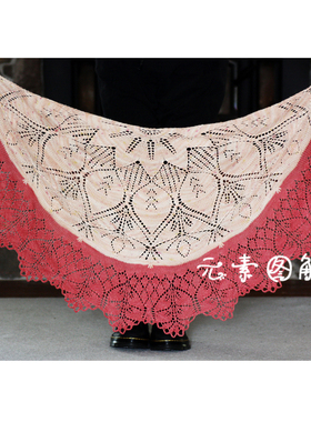 1060Romi神迷织2022披肩 女士半圆围巾 棒针编织图解教程中文字版