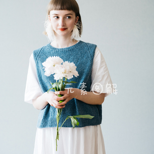 w277白山背心图解女士儿童亲子 毛衣编织图解教程棒针文字版