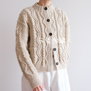 钻石阿兰开衫图解 圆领麻花 女士毛衣编织教程文字图解教程