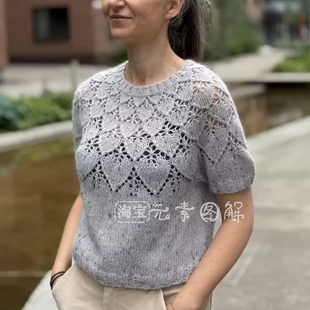 风荷举套衫图解 长短袖镂空花毛衣编织图解教程 带针法视频