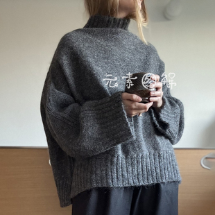 巴维套衫图解 女士高领下摆开叉毛衣图解编织教程 中文字图解教程