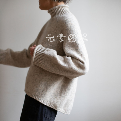 吉里套衫图解 女士卷边领袖毛衣图解编织教程 中文字图解教程