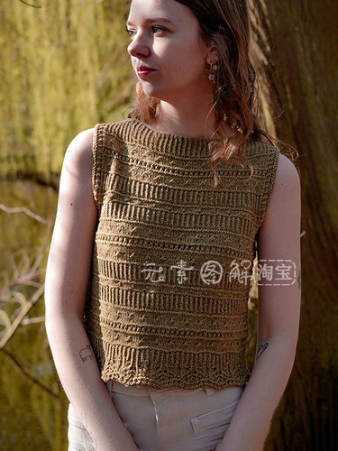 [英文]Lila Leaf Top图解 女士夏季短袖背心编织教程SLEEVELESS