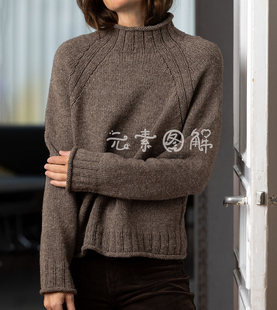 君之套衫图解 男女同款圆领毛衣图解编织教程 中文字图解教程