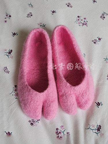 [英文]Tabi Ballerina Slippers图解 女士休闲鞋毛毡鞋编织教程