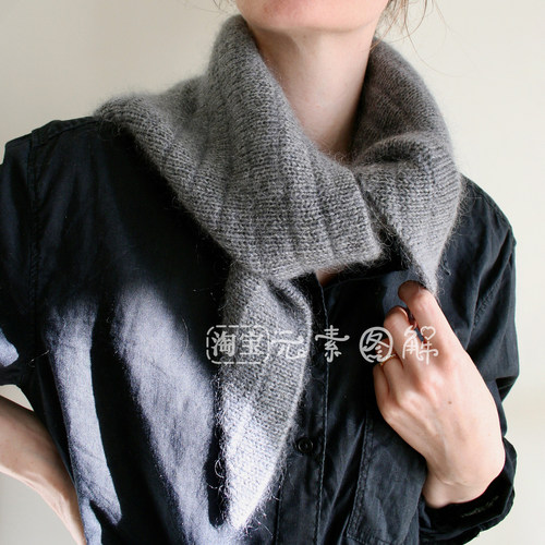 [英文]Linnea scarf图解  女士三角形围巾围脖小披肩编织图解教程