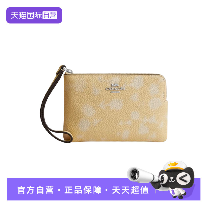 【自营】COACH/蔻驰女包Corner Zip手拿包零钱包卡包送女友