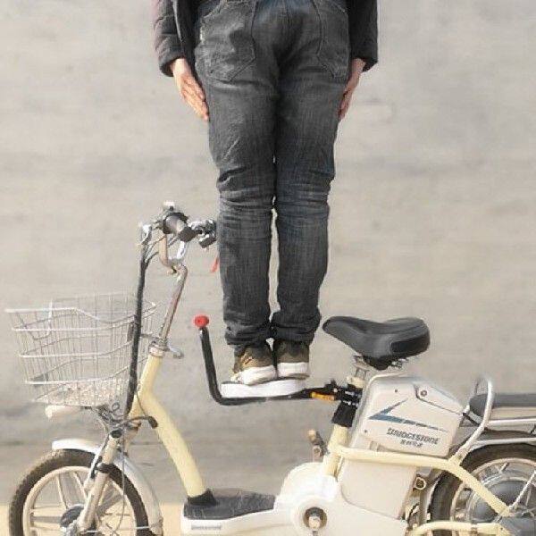 前置款坐垫公路车前梁骑车带娃前座自行车儿童座椅山地车宝宝骑行