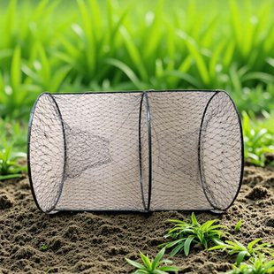 甲鱼笼鳖笼渔网捕鱼花篮自动折叠圆形竹笼两头通鱼篮黑鱼笼鲫鱼笼