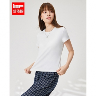 新款 IEF 2025夏季 爱依服 通勤百搭韩系甜美少女风T恤 门店同款
