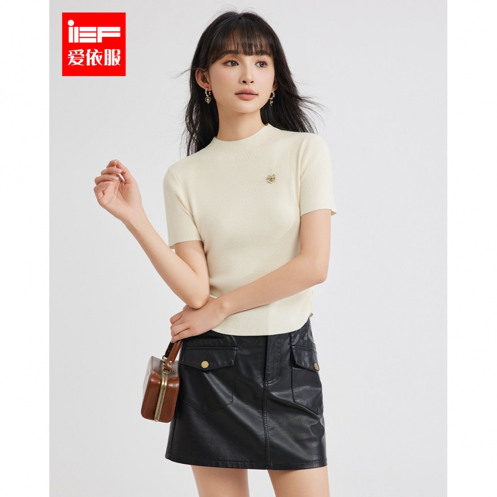 IEF/爱依服半高领修身毛织上衣