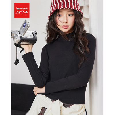 IEF/爱依服小个子2025秋冬韩版简约纯色套头毛针织衫女百搭打底衣