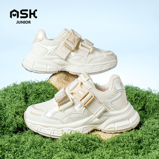 ASK官方2025夏秋季新款时尚透气网面轻便女童跑步鞋儿童运动鞋子