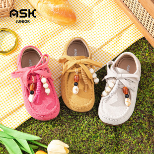 ASK 官方正品秋季新款女童小皮鞋儿童女孩软平底漂亮洋气公主单鞋