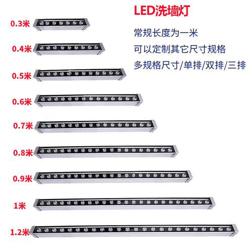LED洗墙灯 DMX512外控投射灯七彩rgb婚庆广告户外条形3624v12v18w