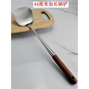 18-10不锈钢加长抹刀304烹调匙木柄绝缘防烫家用烹调匙铲子厨房用