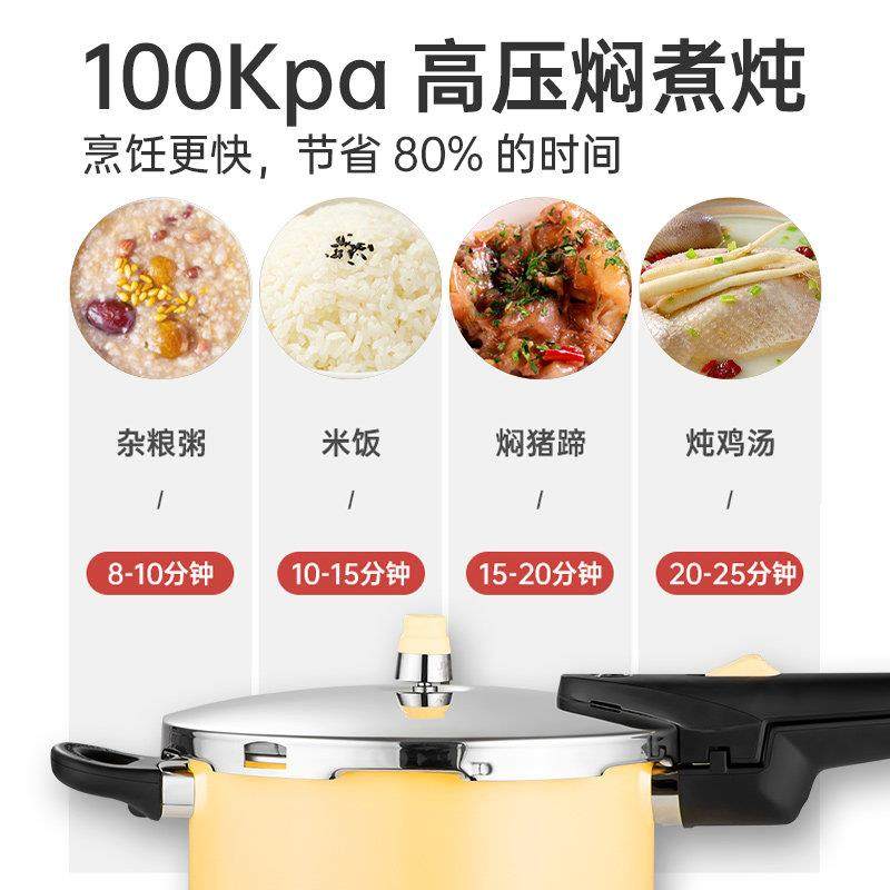 德国UKK304网红不锈钢马卡龙高压锅家用压力锅燃气灶电磁炉通用6L