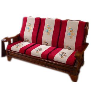 秋冬加厚红木实木沙发海绵坐垫防滑老式联邦椅三人长垫毛绒拆洗单