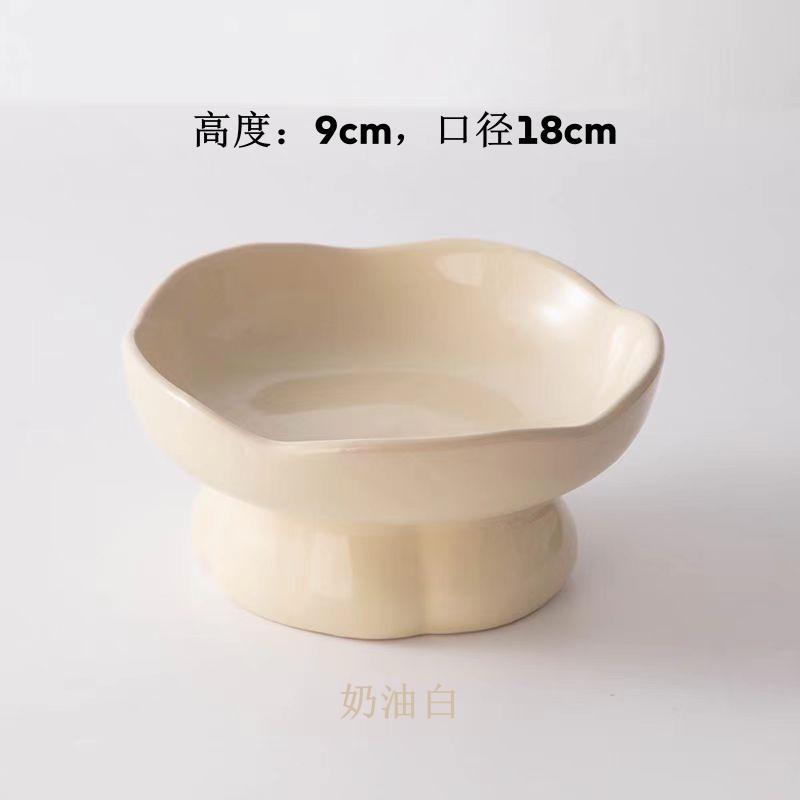 超大口径【花瓣】猫碗狗食盆陶瓷宠物碗猫狗猫咪吃饭碗护颈高脚碗