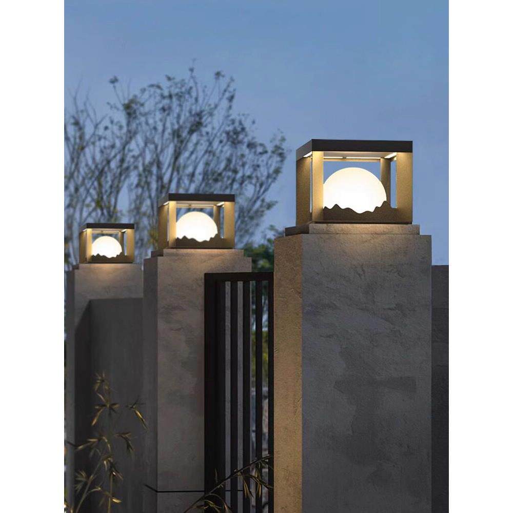 太阳能柱灯、大门柱灯、室外门柱灯、别墅庭院壁灯、新中式庭院壁