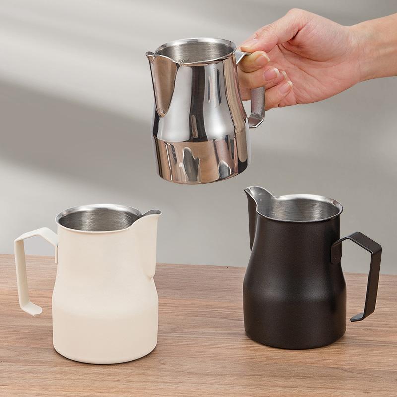 咖啡鹤嘴拉花杯内刻度304不锈钢专业参赛奶泡缸意式手冲壶
