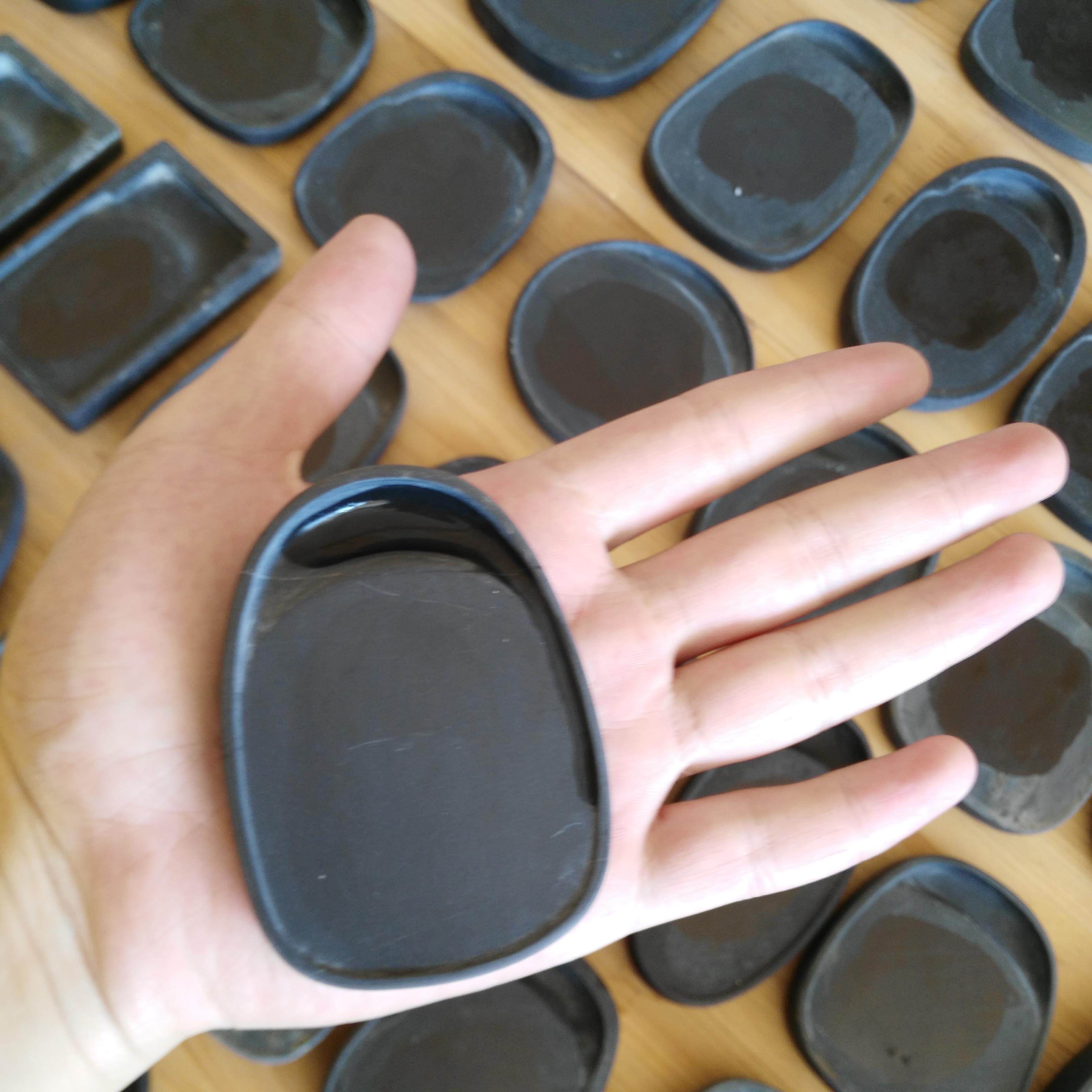 歙砚老坑 龙尾砚台眉纹罗纹金星水波水舷 入门初学者端砚磨墨