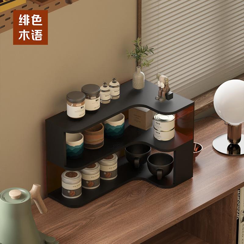 拐角杯架收纳架办公桌转角置物架台面水杯架咖啡杯多层茶杯放置架