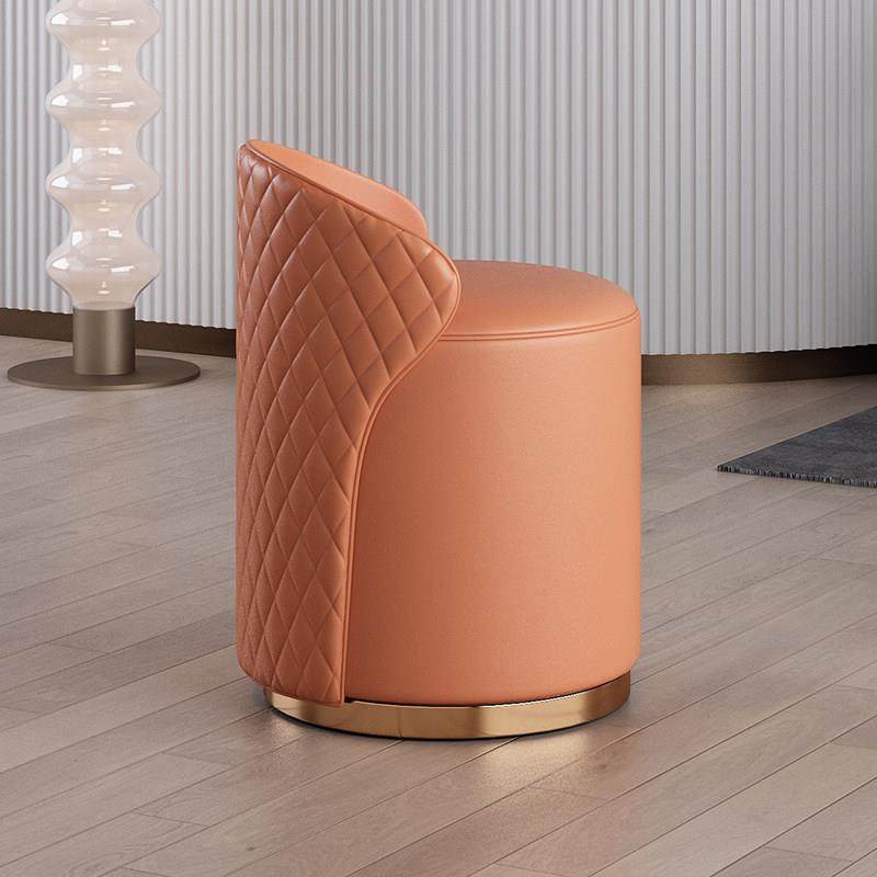 北欧卧室化妆凳衣帽间梳妆台靠背椅美甲凳全实木矮凳小户型圆凳子