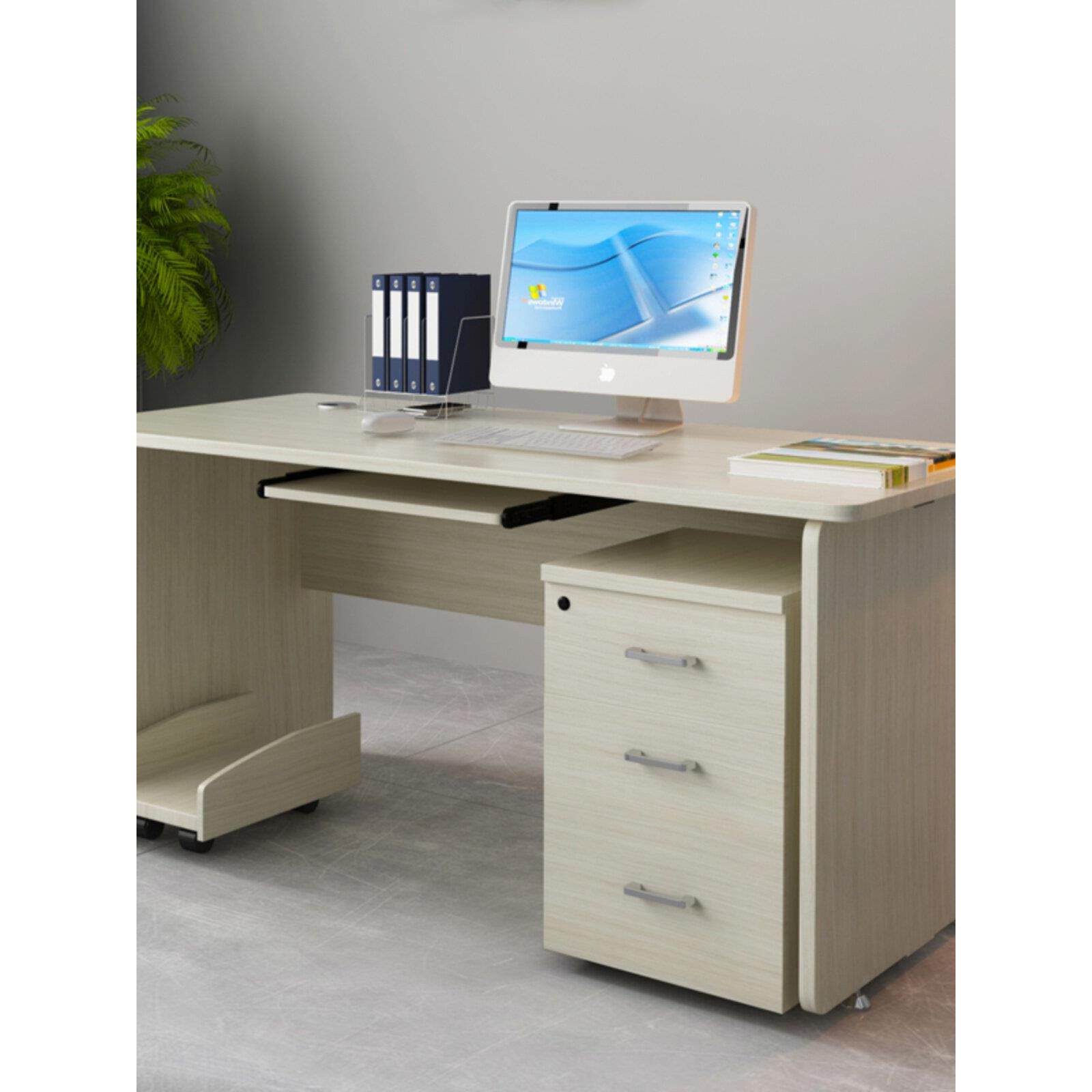 办公桌单张1.2米电脑桌桌面家庭写字台简单现代办公职员桌和椅子