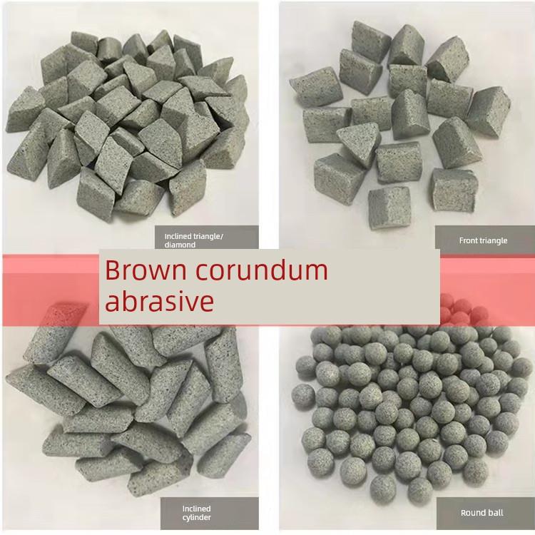 棕刚玉斜三角磨料粗抛研磨石抛磨块抛光磨料去毛刺飞边除锈抛光石