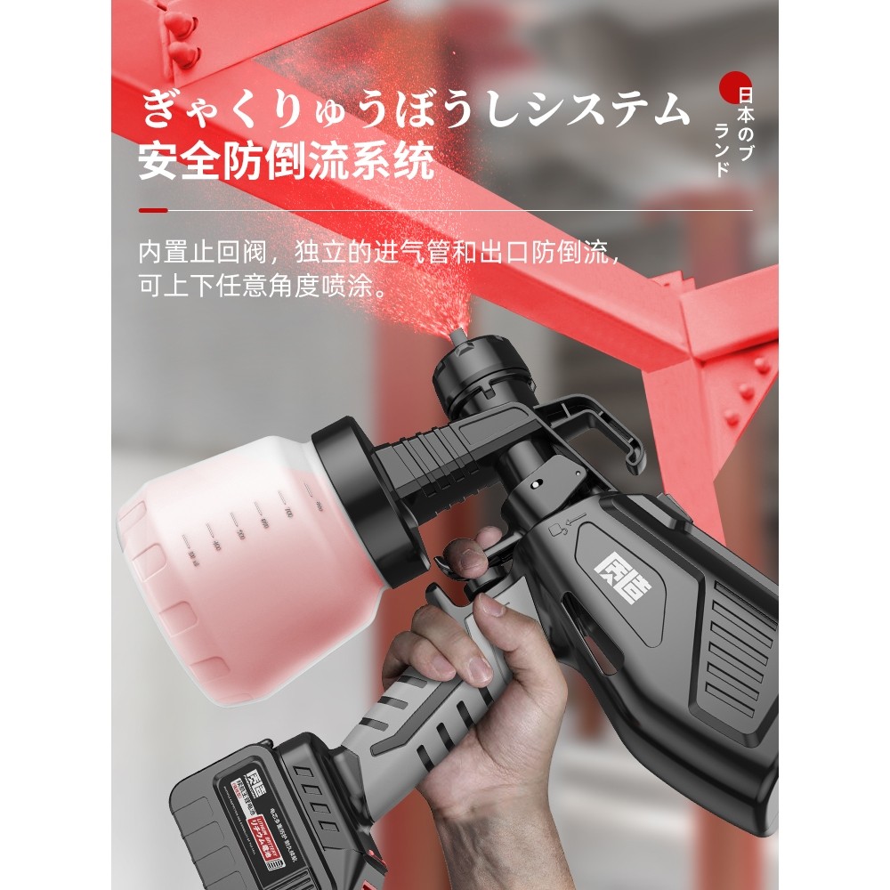 日本进口电动喷枪喷漆枪锂电乳胶油漆喷枪小型220v喷涂料机油喷壶