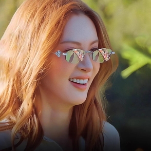 现在就出发金晨同款gm无边框墨镜女款高级感无框太阳眼镜防紫外线