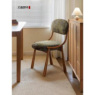 艾森朗特肖恩椅法式覆古实木餐椅家用设计师中古咖啡厅靠背餐桌椅