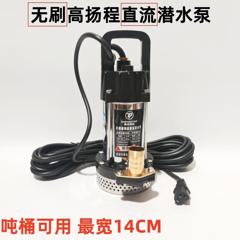 腾远无刷高扬程直流潜水泵吨桶12V24V抽水机48V60V72V电动车水泵