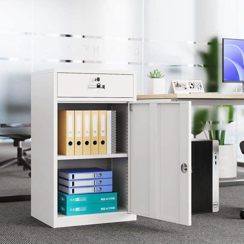 办公桌边柜家用钢制活动柜铁皮柜文件档案柜床头柜矮柜带锁抽屉柜