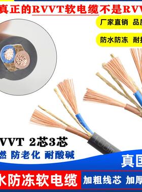 远通电线国标铜芯rvvt家用电线软线2*2.5/4/6平方防水户外电缆线