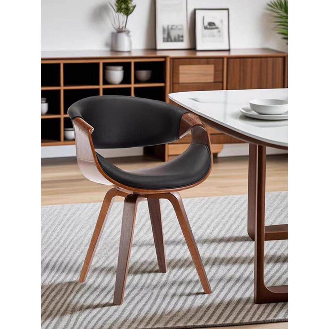 意大利极简主义餐椅家斯堪的纳维亚风格实木凳阳台休闲学习写作背