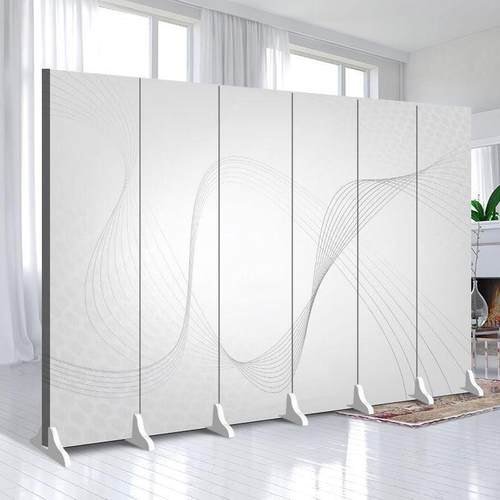 纯白色屏风隔断简约现代进门公司LOGO办公室遮挡移动折叠简易折屏