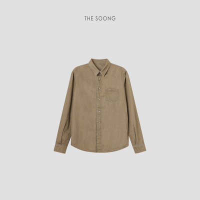 THESOONG/26s早春新款经典棉质百搭挺括感翻领衬衫外套