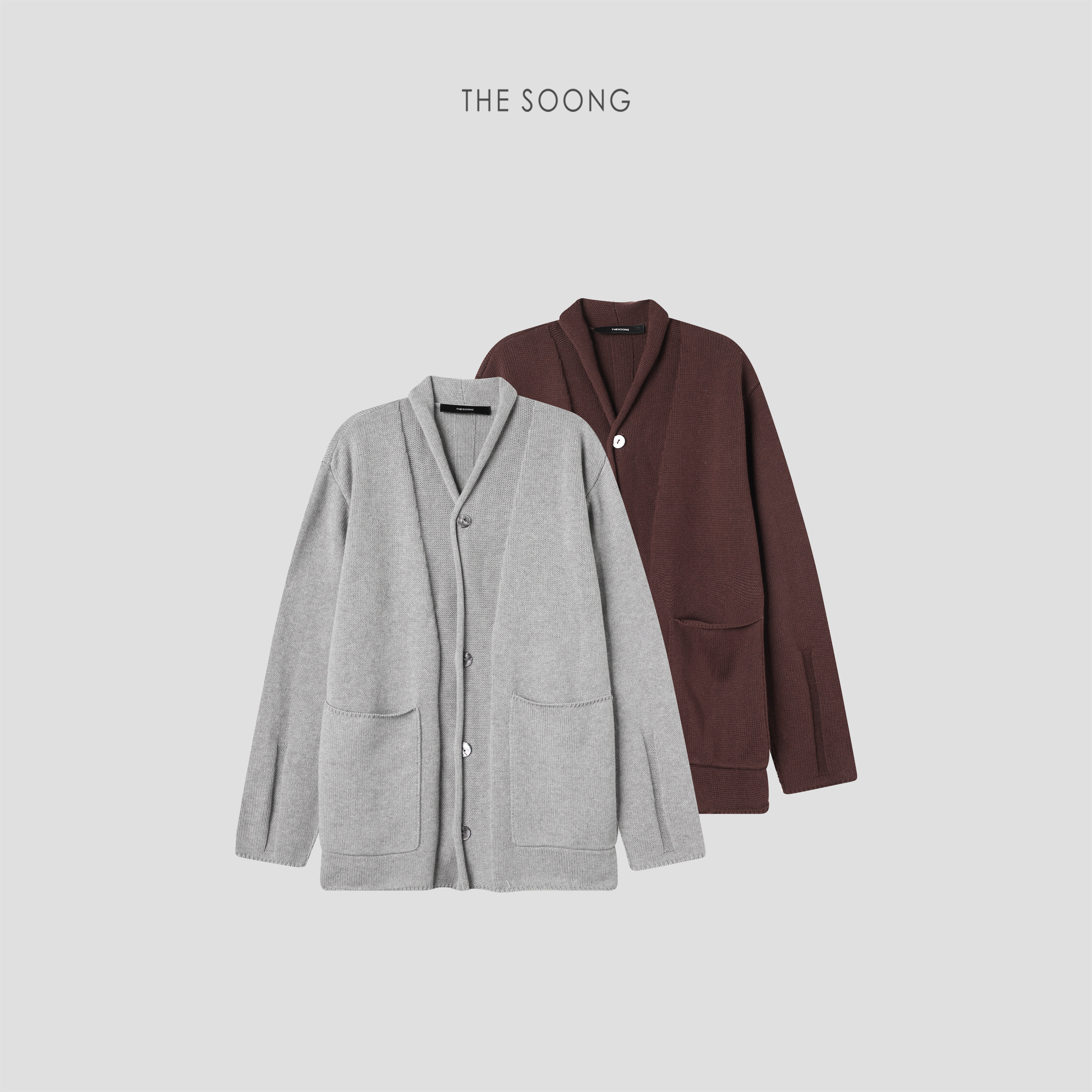 THESOONG/静享愉悦 羊毛立裁缝线廓形中长款卷边外套