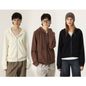 纯棉竹节纱重酵洗纹理连帽卫衣外套 经典 清仓福利 灵感趋势