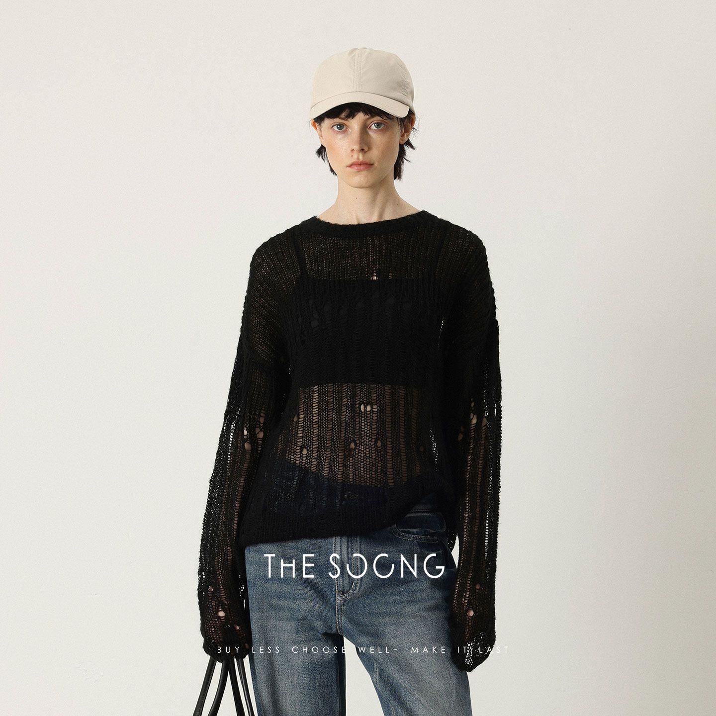 THESOONG/秩序肌理 绵羊毛超柔糯感镂空针织圆领毛衣,女装/女士精品,毛针织衫,淘宝优惠券,粉丝福利购,淘宝优惠卷