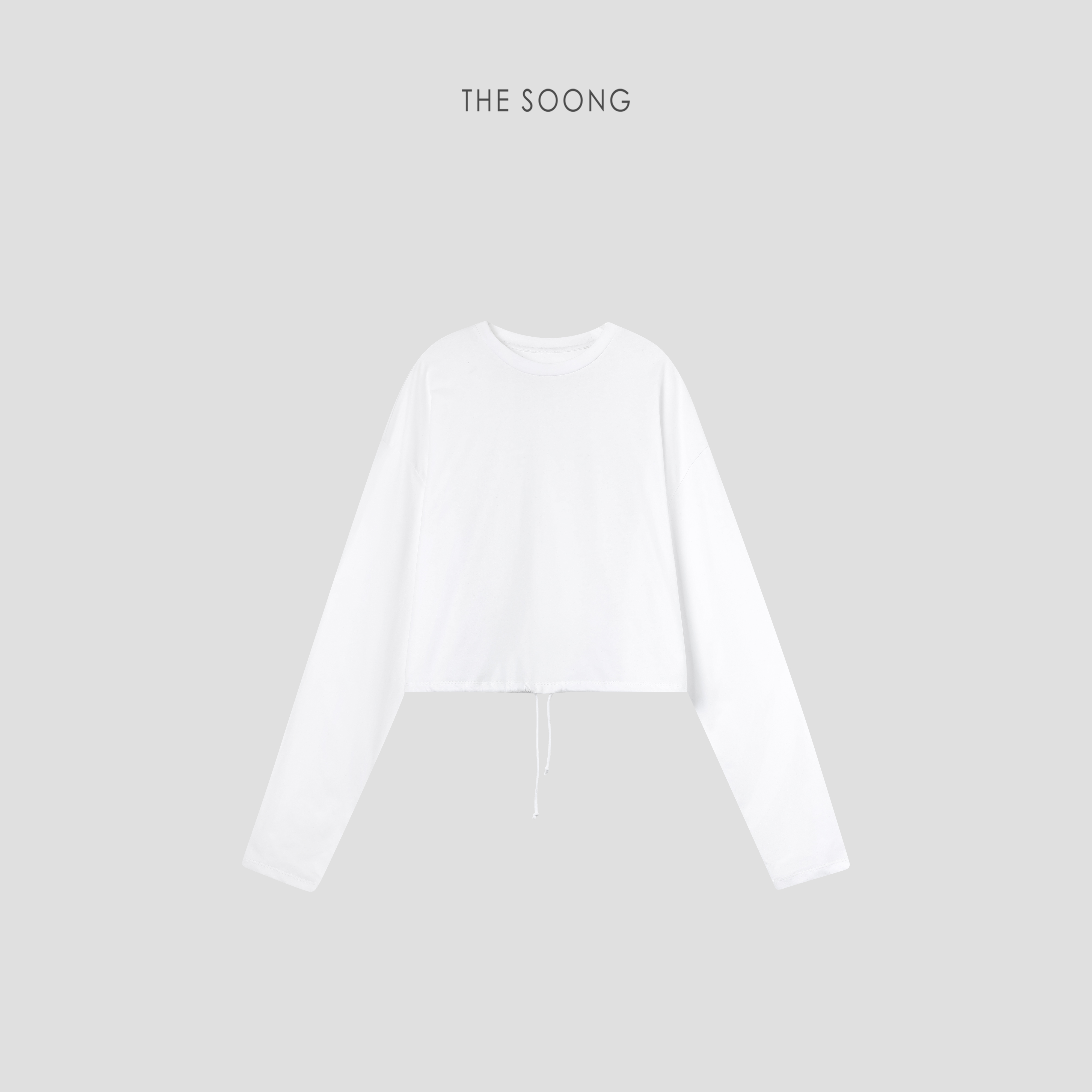 THESOONG/雕塑美学 极简高密纯棉空气层织法立裁抽绳上衣