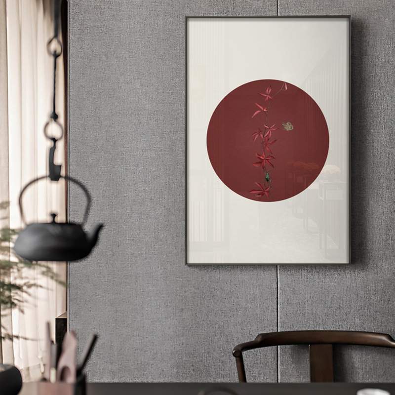新中式禅意装饰画红色蝴蝶挂画民国风客厅玄关书房民宿酒店壁画图片